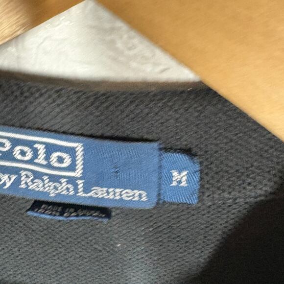 Vintage Polo Ralph Lauren Mesh Knit Polo Shirt Top Short Sleeve Black - M - Picture 4 of 4